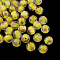 Handmade Luminous Inner Flower Lampwork Beads, Round, Yellow, 12mm, Hole: 2mm