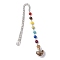 7 Chakra Gemstone Bead & Natural Tiger Eye Glass Heart Wishing Bottle Pendant Bookmarks, Alloy Hook Bookmarks, 153mm