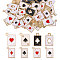 48Pcs 8 Styles Alloy Enamel Pendants, Golden, Rectangle with Heart & Diamond & Spade & Club, White, 14~19x11~14x1~2mm, Hole: 1.5~2mm, 6pcs/style