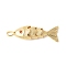 Brass Micro Pave Clear Cubic Zirconia Pendants, Fish Charms, Rack Plating, Lasting Plated, Nickel Free, Fish, 27.5x9x5.5mm, Hole: 1.4mm
