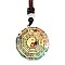 Orgonite Chakra Natural & Synthetic Mixed Stone Pendant Necklaces, Nylon Thread Necklace for Women, Flat Round, Yin-yang, 25.59 inch(65cm)