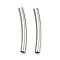 Non-Tarnish 304 Stainless Steel Tube Beads, Curved Tube, Stainless Steel Color, 20x2.5mm, Hole: 2mm