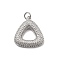 Rack Plating Brass Micro Pave Cubic Zirconia Pendants, Triangle, with Jump Ring, Lead Free & Cadmium Free, Long-Lasting Plated, Platinum, 21x18.5x3.5mm, Hole: 2.5mm
