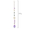 Moon & Sun Metal Hanging Ornaments, Horse Eye Glass Charm Suncatchers for Garden Outdoor Decorations, Clear AB, 290mm