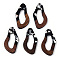 Opaque Resin & Walnut Wood Pendants, Teardrop Charms with Butterfly Paillettes, Silver, 38.5x20x3.5mm, Hole: 2mm