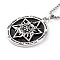 Stainless Steel Box Chain Necklaces, Alloy Star of David Hexagram Pendant Necklaces, Stainless Steel Color, 24.09 inch(61.2cm)
