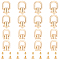 16 Sets 2 Style Alloy D Ring Head Screwback Button, with Screw, Button Studs Rivets for Phone Case DIY, DIY Art Leather Purse Craft, Light Gold, 2.2~2.9x1.2~2cm, 8 sets/style