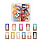22Pcs 11 Colors Resin & Walnut Wood Pendants, Two Tone, Rectangle, Mixed Color, 27~28x14.5x3~4mm, Hole: 1.5mm, 2pcs/color