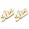 Alloy Enamel Pendants, Cadmium Free & Lead Free, New Year 2022, Golden, White, 19x38x2mm, Hole: 4mm