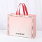Non-woven Fabric Gift Tote Bags with Handle, Rectangle with Word Fashion, Pink, Unfold: 35x39.5x0.2cm, Fold: 39.5x10x30cm