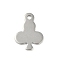 Non-Tarnish 201 Stainless Steel Charms, Clubs Charm, Stainless Steel Color, 13x10x1mm, Hole: 1.2mm