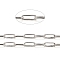 Brass Paperclip Chains, Flat Oval, Drawn Elongated Cable Chains, Soldered, with Spool, Cadmium Free & Nickel Free & Lead Free, Platinum, 7.6x2.6x0.5mm, about 301.83 Feet(92m)/roll