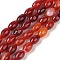 Natural Red Agate Beads Strands, Dyed & Heated, Faceted, Oval, Dark Red, 12x7.5~8mm, Hole: 1.2mm, about 32pcs/strand, 14.96''(38cm)
