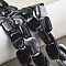 Natural Black Agate Beads Strands, Dyed & Heated, Rectangle, 18x13x5mm, Hole: 1mm, about 10~11pcs/strand, 7.28''~7.87''(18.5~20cm)