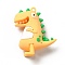 Dinosaur Shape PVC Pendants, Moccasin, 54x43.5x20mm, Hole: 3mm