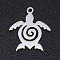 Non-Tarnish 304 Stainless Steel Pendants, Tortoise, Stainless Steel Color, 19x17x1mm, Hole: 1.5mm
