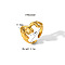 Irregular Hammered Stainless Steel Open Cuff Rings, Summer Beach, No Fading, Real 18K Gold Plated, Inner Diameter: 17mm