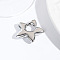 Brass Pendants, Star, Platinum, 32x33.5x6.5mm, Hole: 10x10mm