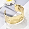 Hammered Brass Cuff Open Bangles, Long-Lasting Plated, Golden, Inner Diameter: 2-1/2x2 inch(6.4x5cm), 30mm