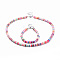 Jewelry Sets, Bracelets and Necklaces, with Polymer Clay Heishi Beads, Electroplate Glass Seed Beads, Brass Crimp Beads and 304 Stainless Steel Findings, Mixed Color, 18.7 inch(47.5cm), 7-5/8 inch(19.4cm), 6mm