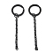 Ion Plating(IP) 304 Stainless Steel Split Key Ring Clasps, For Keychain Making, with Extended Cable Chains, Black, 74.5mm, Ring: 20x2.4mm