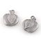 Tarnish Resistant 201 Stainless Steel Charms, Apple, Stainless Steel Color, 14x12x3.5mm, Hole: 1.5mm