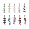 10Pcs 10 Styles Natural & Synthetic Mixed Gemstone Chip Electroplate Non-magnetic Synthetic Hematite Beaded Pendants, with 304 Stainless Steel Tube Bails, Mixed Dyed and Undyed, Stainless Steel Color, 38mm, Hole: 2mm, 1pc/style