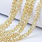 Electroplate Glass Beads Strands, AB Color Plated, Faceted, Rondelle, Light Khaki, 3.5~3.8x3mm, Hole: 0.4mm, about 105~110pcs/strand, 29~31cm