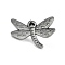 Retro Dragonfly Alloy Brooches for Backpack Clothes, Gray, 28x19mm