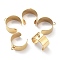 Ion Plating(IP) 304 Stainless Steel Open Cuff Finger Ring Components, Loop Ring Base, Real 18K Gold Plated, US Size 8 1/2(18.5mm), 10mm, Hole: 2.4mm
