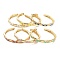 Brass Micro Pave Clear Cubic Zirconia Cuff Bangles, with Enamel, Evil Eye, Real 18K Gold Plated, Mixed Color, Inner Diameter: 2-3/8 inch(5.9cm)