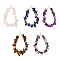 1 Set 5 Styles Teardrop Mixed Stone Chip Big Pendants, Teardrop Charm, Natural Fluorite & Lapis Lazuli & Amethyst & Rose Quartz & Tiger Eye, with Eco-Friendly Copper Wire Wrapped, Light Gold, 54~55x28~34x7~8mm, Hole: 1mm, 1pc/style