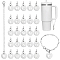 201 Stainless Steel Letter Pendant Decorations, with Zinc Alloy Lobster Claw Clasps, Flat Round, Letter A~Z, 128mm, 26pcs/set