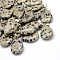 Teardrop Natural Dalmatian Jasper Pendants, with Platinum Tone Brass Findings, 25~29x16~17x5~6mm, Hole: 2x7mm