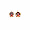 Brass Charms, with Rhinestone, Nickel Free, Flat Round, Real 18K Gold Plated, Siam, 7x5x3mm, Hole: 1mm