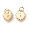 Brass Pendants, with Jump Rings, Long-Lasting Plated, Heart Lock, Golden, 15x13x1.3mm, Hole: 4.5mm