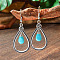 Bohemian Style Alloy Acrylic Dangle Earrings, Antique Silver, Teardrop, 60x24mm