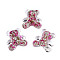 Transparent Acrylic Cabochons, with Foil, Bear, Camellia, 31x29x8mm
