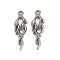 304 Stainless Steel Pendants, Anti-Tarnish, Flame Shape Charms, Stainless Steel Color, 28x9x2.5mm, Hole: 1.8mm