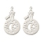 Non-Tarnish 201 Stainless Steel Pendants, Hollow Bottle Charm, Stainless Steel Color, 36.5x20.5x1mm, Hole: 2mm