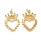 Eco-Friendly Brass Micro Pave Cubic Zirconia Pendants, with Jump Ring, Lead Free & Cadmium Free, Heart with Crown, Real 18K Gold Plated, 26x18x2mm, Hole: 3mm