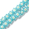 Handmade Lampwork Beads Strands, Hand Drawn Beads, with Enamel, Star, Dark Turquoise, 12.5~13x12~12.5x6.5~7mm, Hole: 1.2mm, about 33pcs/strand, 14.61''(37.1cm)