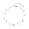 Tarnish Resistant 304 Stainless Steel Heart Charm Anklets, with Bar Link Chains, Stainless Steel Color, 9-5/8 inch(24.3cm)