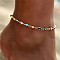 Christmas Brass Evil Eye Enamel Link Chain Anklets for Women, Golden, Colorful, 8-1/4 inch(210mm)