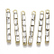 Rhinestone Pendants, with Brass Findings, Nickel Free, Rectangle, Crystal, Golden, 29.5x3.5x3.5mm, Hole: 1.5mm