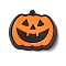 Halloween Theme PVC Cabochons, Pumpkin, Orange, 22.5x26.5x3.5mm