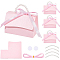 BENECREAT 16Set Wedding Favors Box DIY Set, Pink Kraft Paper Box with Pearl Handle, Ribbons, Stickers, Gift Boxes for Birthday, Party Favor, Boutique, Wedding and Anniversary