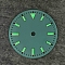 Luminous Glow in the Dark Brass Clock Face Dial, Flat Round, Dark Cyan, 29mm