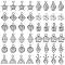 48Pcs 12 Style Alloy Cubic Zirconia Charms, Platinum, 4pcs/style