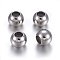 201 Stainless Steel Beads, with Rubber Inside, Slider Beads, Rondelle, Stainless Steel Color, 8x6mm, Hole: 1.2mm